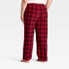 Women's Plaid Microfleece Holiday Matching Family Pajama Pants - Wondershop™ Red/Black - 2 of 4