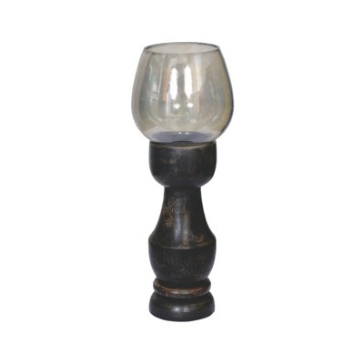 VIP Wood 9.5 in. Multicolor Duality Contoured Candle Holder