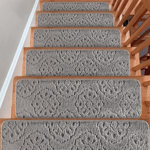 SussexHome Carpet Stair Treads for Wooden Steps - Indoor Staircase Step Treads with Thick Carpet & Pattern Design - 1 of 4
