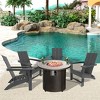 WestinTrends Ashore Modern Folding Poly Adirondack Chair With Square Fire Pit Table Set - 2 of 4