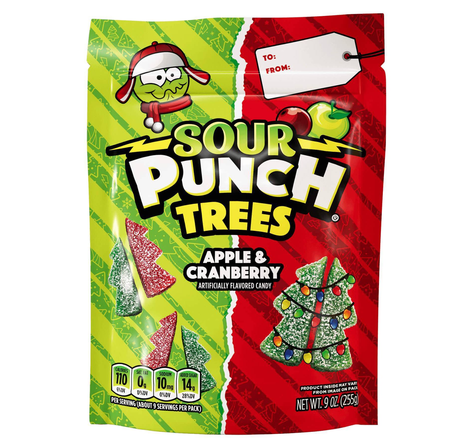 Sour Punch Christmas Trees Candy Stocking Stuffers - 9oz