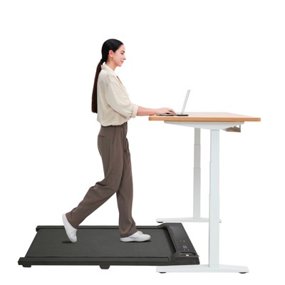 VisioGear Walking Pad Treadmill, Portable Small Under Desk Treadmills for Home and Office, Black, 49.41"*20.47"*4.92"