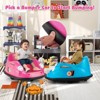 Costway Ride on Bumper Car for Kids with Remote Control 360 Degree Spin LED Light Red/Pink/Navy/Blue - image 4 of 4