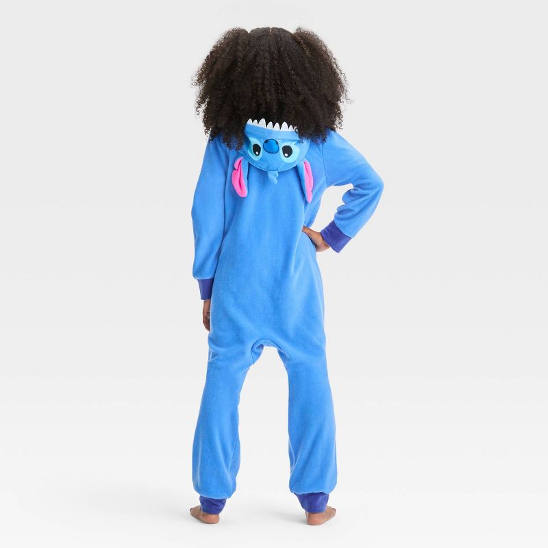 Girls' Lilo & Stitch Hooded Union Suit - Blue, 2 of 6