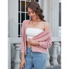Women's 3/4 Sleeve Summer Crochet Knit Cardigan Button Down Lightweight Comfy Cardigan Tops - 3 of 4