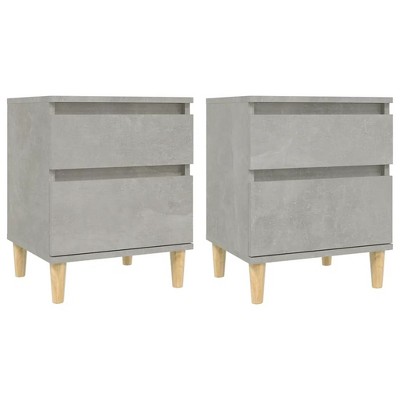 CLIHOME 2 Pieces 2-Drawer Modern Nightstands, Mid Century Bedside Cabinet End Table With Support Legs for Bedroom