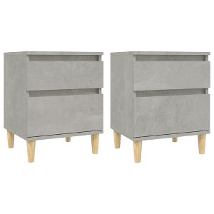 CLIHOME 2 Pieces 2-Drawer Modern Nightstands, Mid Century Bedside Cabinet End Table With Support Legs for Bedroom - 1 of 4