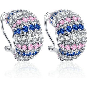 14K Gold Plated Chunky Dangle Hoop Earrings for Women | Medium Thick Huggie Statement Jewelry - 1 of 4