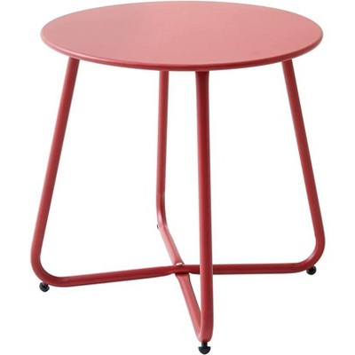 Simple Trending Outdoor and Indoor End Table for Garden Balcony Yard, Red