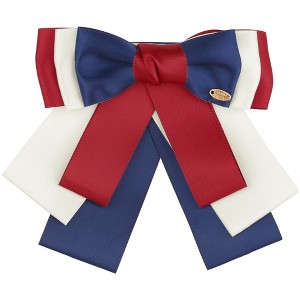 Elerevyo Women's Pre-tied Bowknot Elegant Rib Bow Brooch - 1 of 4