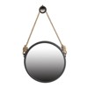 NicBex Round Wall Mirror with Rope Strap,Modern Circle Mirror with Metal Frame,Decorative Mirror for Wall Decor,Living Room,Bedroom,Black - 2 of 4