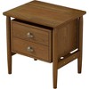 Nightstand Rubberwood, Mid Century Modern Wood 2-Drawer Nightstand, Understated Design, Spacious Storage, Versatile Use, for Bedroom - 4 of 4