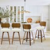 Bekrvio Swivel Counter Height Bar Stools Set of 1/2/3/4,26" Faux Leather Upholstered Bar Stools with Back & Bent Wood Frame for Kitchen Island - 2 of 4