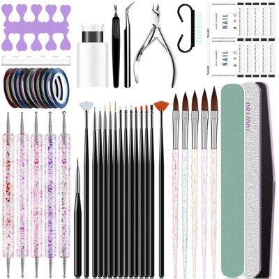 Saviland Complete Nail Art Kit - 55PCS Acrylic Brush, Dotting Tools & Nail File Set for Salon, DIY Home Manicure (Size: 55 Count)