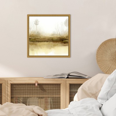 Golden Season Abstract Landscape Canvas Print in Warm Tones