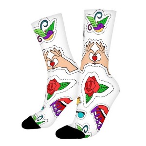 Animals Characters And Things Women Printed Crew Socks Funny Funky Socks Soft Polyester Novelty Gifts for Artists Men - 1 of 1
