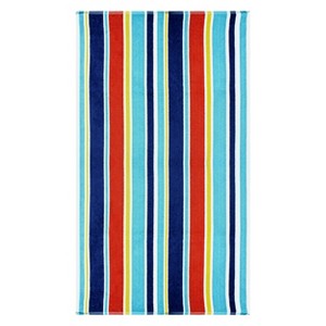 Stripe Cotton Oversized Beach Towel by Blue Nile Mills - 1 of 4