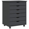 vidaXL Rolling Cabinet Honey brown Solid pine wood Medium - 2 of 4
