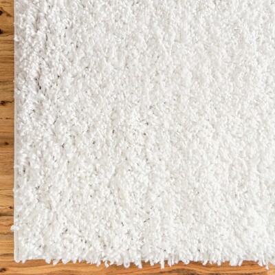 Alpine Ivory Braided Shag 4x6 ft Synthetic Area Rug