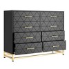 8 Drawer Double Dresser for Bedroom, Wooden Chest of Dressers with Golden Handles - 3 of 4