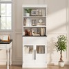 70" Tall Kitchen Pantry Cabinet & Bookcase ¨C Open Shelves, Fluted Drawer & Glass Doors for Kitchen or Living Room - 4 of 4