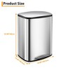 13 Gallon (50L) Step-On Trash Can with Soft-Close Lid and Hands-Free Foot Pedal Brushed Stainless Steel Fingerprint-Resistant Garbage Bin - 2 of 4