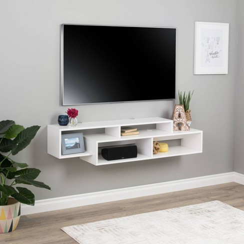 wall mounted tv stand white