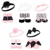 Hudson Baby Infant Girl 20Pc Headband and Socks Giftset, Pink Black Love, One Size - 2 of 2