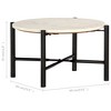 vidaXL Coffee Table White 23.6"x23.6"x13.8" Real Stone with Marble Texture - 4 of 4