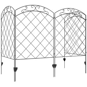 Aghana Digitals 4-Panel Steel Garden Fence: Decorative Animal Barrier, Flower Edging & Patio - 1 of 4