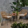 Gulches Woven Faux Rattan Chairs with Cushions for Patio, Outdoor, Garden, Poolside  (Set of 2) - 4 of 4