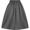 Vintage A-Line Pleated Midi Skirt for Women - High Waist Retro Flowy Design Grey - 2 of 4