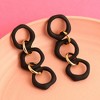 SOHI Women's Black  Circular Hollow Drop Earrings - 2 of 3