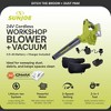 Sun Joe 24 Volt IONMAX Leaf Blower and Vacuum, Battery & Charger, Green/Black – Electric Powered Portable Lawn Tools, 24V-WSB-LTE - 2 of 4