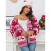 Clearlove Christmas Sweaters for Women Fun Patterns Cute Cardigans Merry Winter Open Front Knit Sweaters Outerwear - 2 of 4