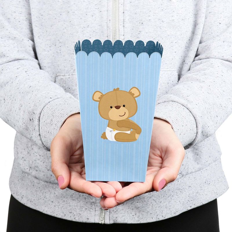 Big Dot of Happiness Baby Boy Teddy Bear - Baby Shower Favor Popcorn Treat Boxes - Set of 12, 5 of 6