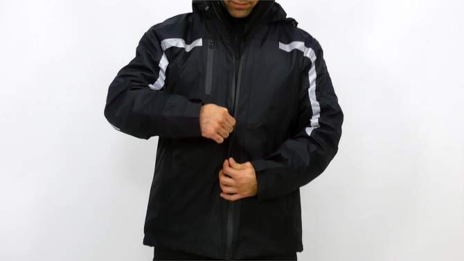 RefrigiWear Men's 3-in-1 Waterproof Insulated Rain Jacket System Raincoat with Detachable Hood, 2 of 10, play video