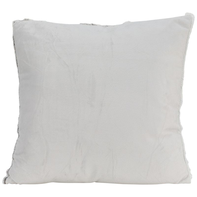 Northlight 18" Gray and White Plush Square Throw Pillow, 4 of 7