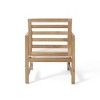 Outdoor Club Chairs Set of 2, Acacia Wood Armchair with Waterproof Cushion, Patio Dinning Chairs with Slat Support Backrest for Backyard Garden Patio - 4 of 4