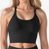 Anna-Kaci Women's Scoop Neck Cropped Rib Knit Seamless Criss Cross Back Sports Bra - image 2 of 4