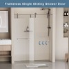 NicBex Shower Door 76" H Frameless Single Sliding Shower Doors, 5/16" (8mm) Thick Tempered Glass with Explosion-proof Film - 2 of 4