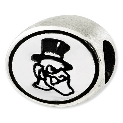 Black Bow Jewelry Sterling Silver & Enamel Wake forest University Collegiate Bead Charm