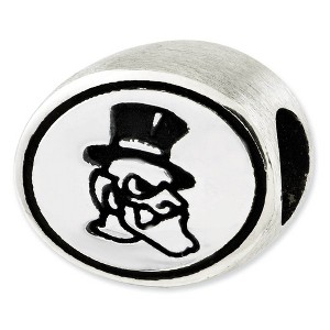 Black Bow Jewelry Sterling Silver & Enamel Wake forest University Collegiate Bead Charm - 1 of 4