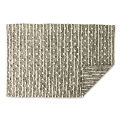 Handcrafted Gray Stripe Cotton Blend 2'x3' Washable Rug