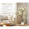 4FT Artificial Magnolia Tree with Real Touch Flowers & Leaves – Fake Plants with Moss In White Pot for Home Office Living Room Decor - 3 of 4
