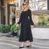 Women's Elegant Black Tiered Maxi Dress with Puff Sleeves - Cupshe - 2 of 4