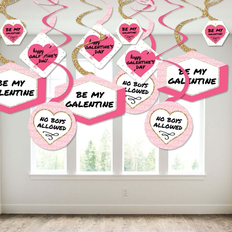 Big Dot of Happiness Be My Galentine - Galentine's and Valentine's Day Party Hanging Decor - Party Decoration Swirls - Set of 40, 3 of 9