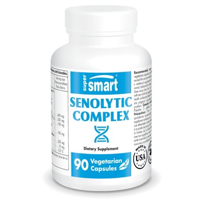 SuperSmart Senolytic Complex (Advanced Formula) - with Fisetin, Quercetin, Bromelain | Non-GMO & Gluten Free - 90 Vegetarian Capsules