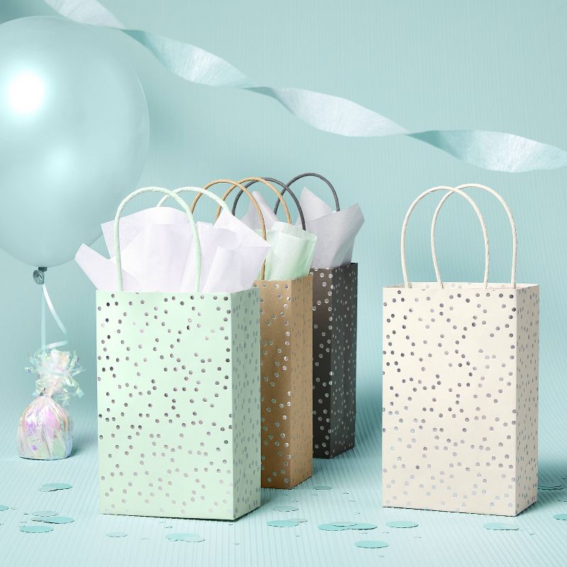 4pk XS Silver Foil Dots Gift Bags - Spritz&#8482;, 2 of 4