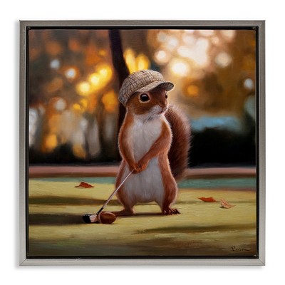 Stupell Industries Golf Nut Squirrel Framed Giclee Art, 24